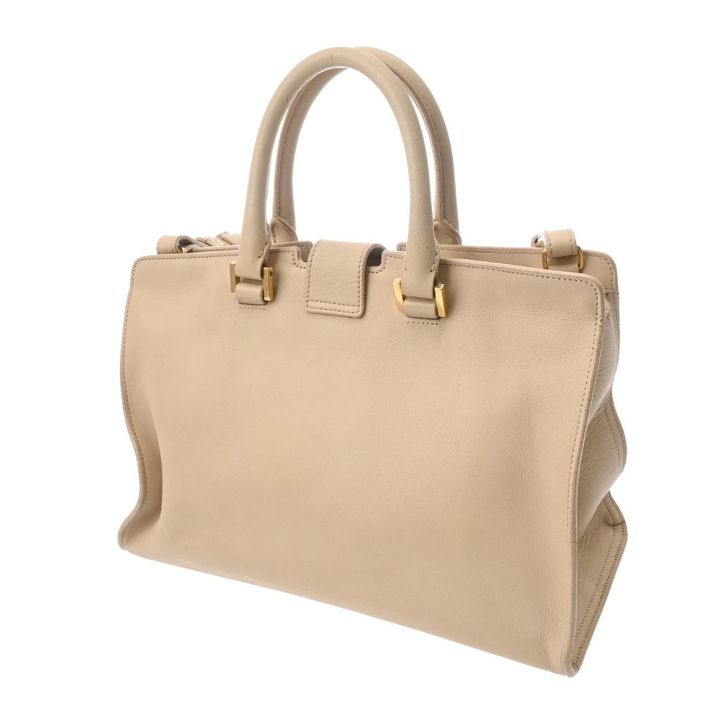Saint Laurent Cabas Calfskin Handbag Beige Tan